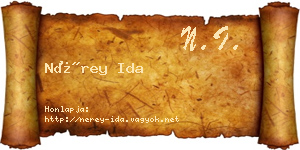 Nérey Ida névjegykártya